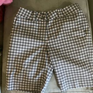 Nike Dri-fit Golf Shorts White/Grey/Blue Plaid Sz 2